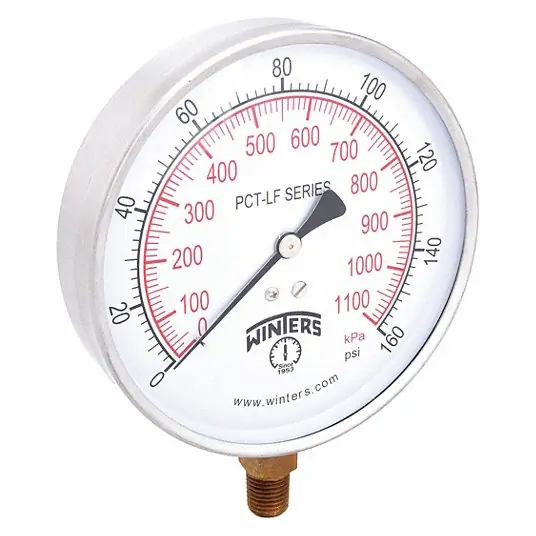 Winters Instruments PCT324LF Gauge 0-160 PSI