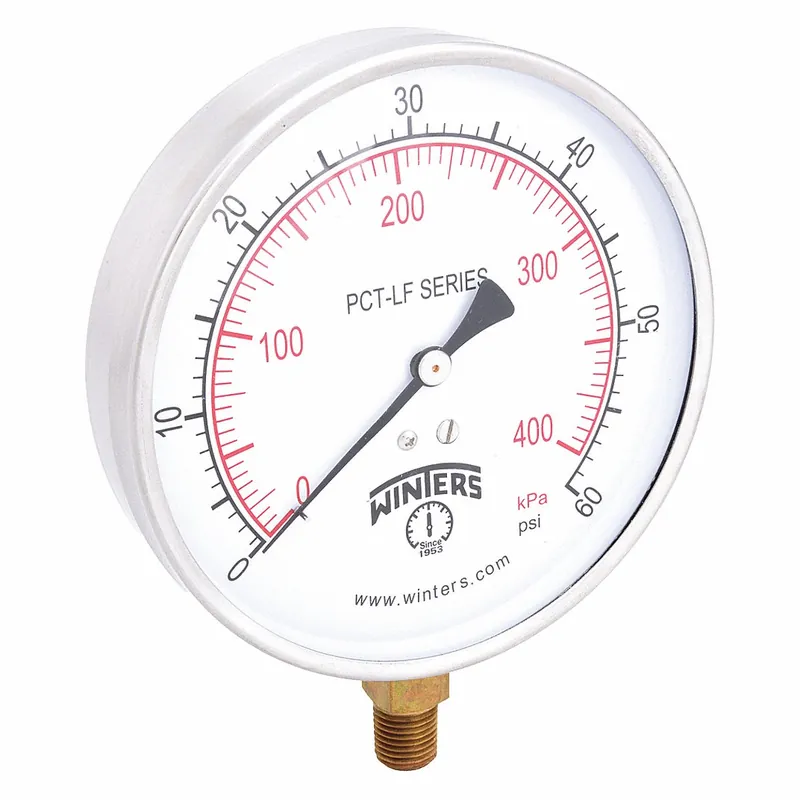 Winters Instruments PCT322LF Pressure Gauge 0-60#