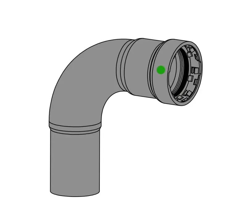 EverFlow MPSN0100 1 P X P 90 Street Elbow Titanpress EPDM M Carbon Steel