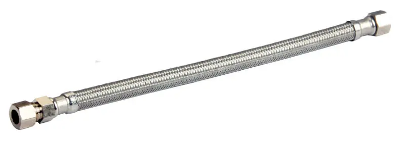 EverFlow 27612-NL 12 SS Braided Delta Flex Supply 3/8 MIP Comp X 3/8 FIP Comp Replacement MPN