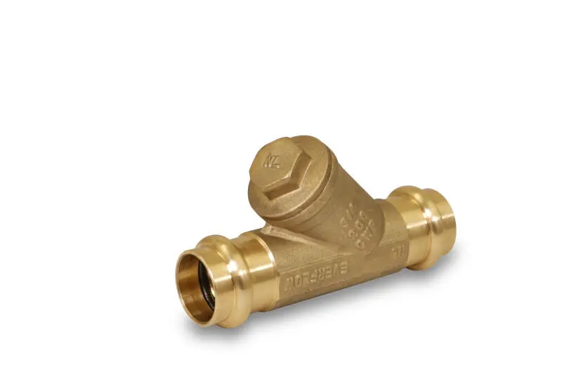 EverFlow 105R012-NL 1/2 Press Y-Strainer W/Plug Brass Lead Free