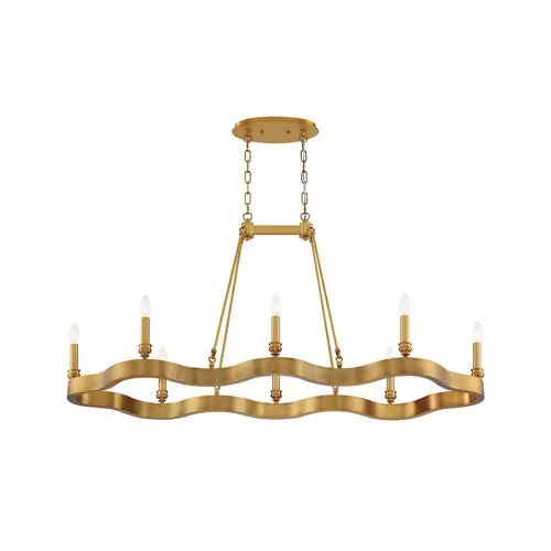 Eurofase 33710-020 Leyton 8 Light Chandelier Oval Q Bra Antique Brass