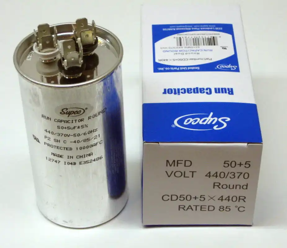 SEALED UNIT PARTS COMPANY CD50+5X440R 50/5 UF 440V DUAL CAPACITOR ROUND