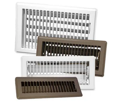 Continental Industries 28B0210 2 x 10 Rolled-face Floor Register