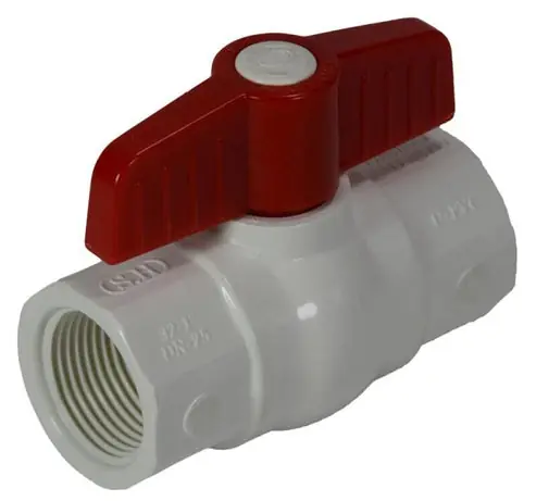 EverFlow 265T114 1-1/4 Threaded Sch. 40 PVC Ball Valve White NSF Approved