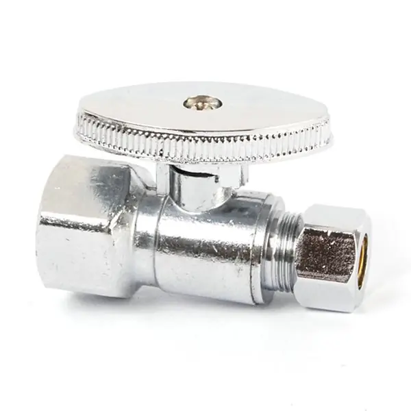 EverFlow 82212PR-NL 1/2 SWT X 3/8 OD COMP 1/4 TURN STRAIGHT STOP