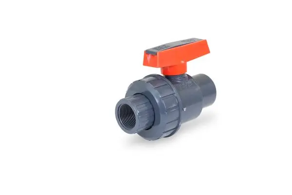 EverFlow 275T200 Threaded PVC Half Union Ball Valve Gray