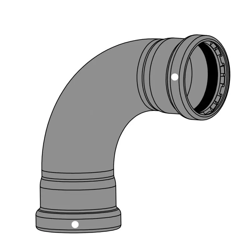EverFlow MPLN0212-XF 90 Degree Elbow 2-1/2 P X P Replacement MPLN0212-XF