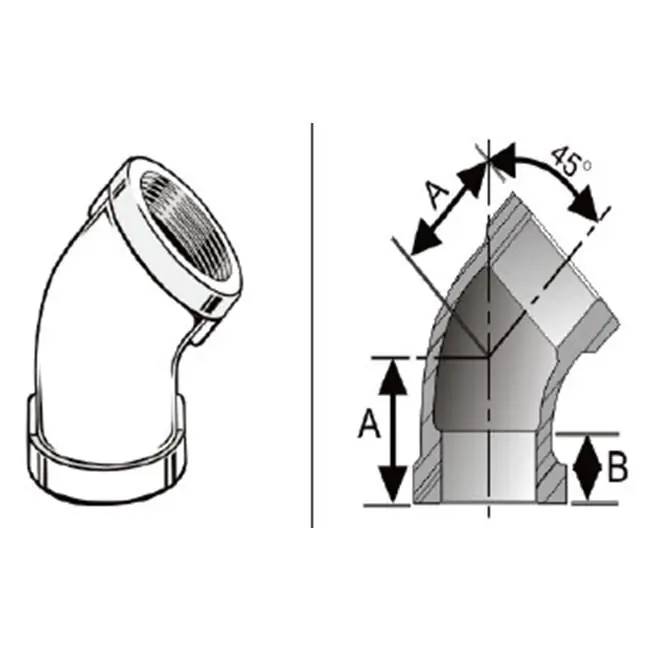 Matco-Norca C-L4504LF 3/4 Chrome Elbow 45