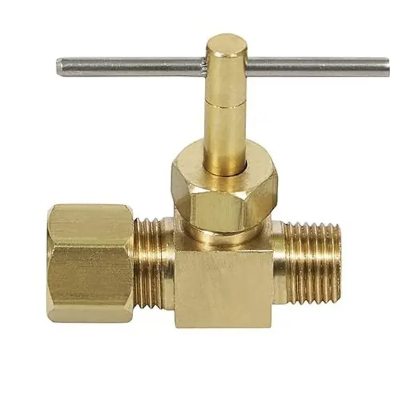 EverFlow NV68-3814-NL 3/8 OD COMP X 1/4 MIP STRAIGHT NEEDLE VALVE