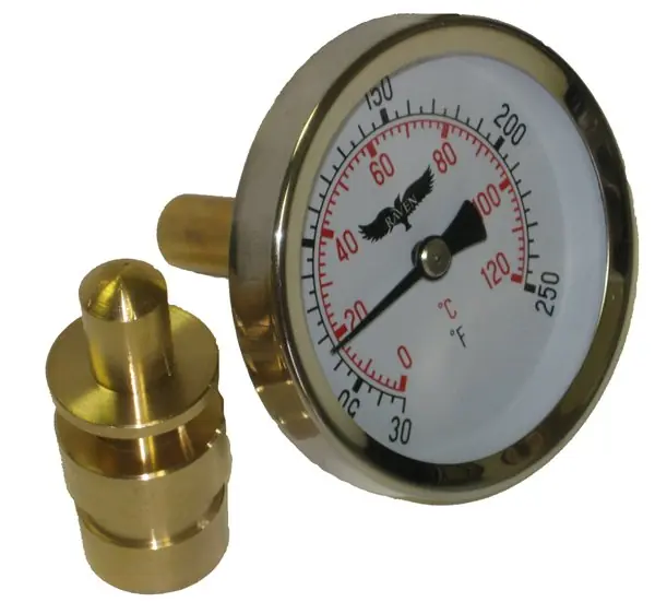 EverFlow LFRAVWHTIPS In Line Thermometer with Lead Free Threaded & Sweat Well