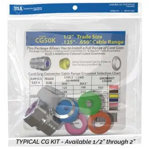 American Fittings CG-50KAL Cord Grip Connector 1/2IN 125-650 AL