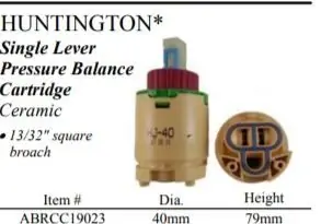 BARRY E. WALTER SR. CO. ABRCC19023 Cartridge Ceramic Pres/Bal Huntington
