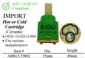 BARRY E. WALTER SR. CO. ABRCC19002 CART S/L 25MM IMP 2P 49MM SQ