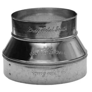 Gray Metal 8X6-311P-28 Duct Reducer 8 x 6 inches