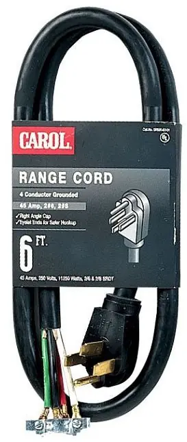General Cable 05606.63.10 Carol 3-Conductor Range Cord 250V 50A NEMA 10-50P
