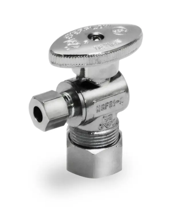 EverFlow 27-CA58-NL 5/8 Comp X 3/8 Comp 1/4 Turn Angle Stop Lead Free