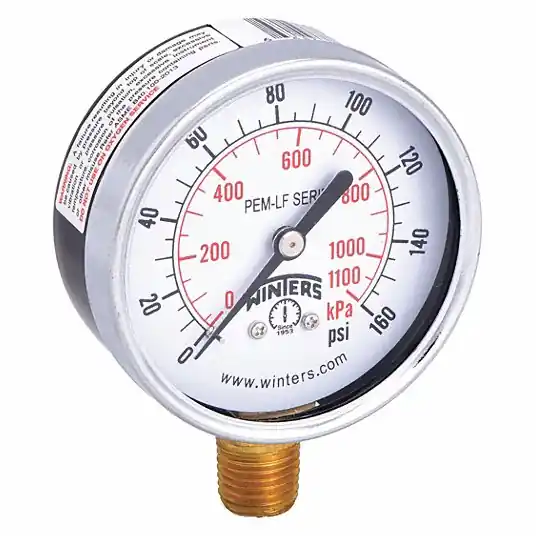 Winters Instruments PEM215LF Pressure Gauge 0-160#