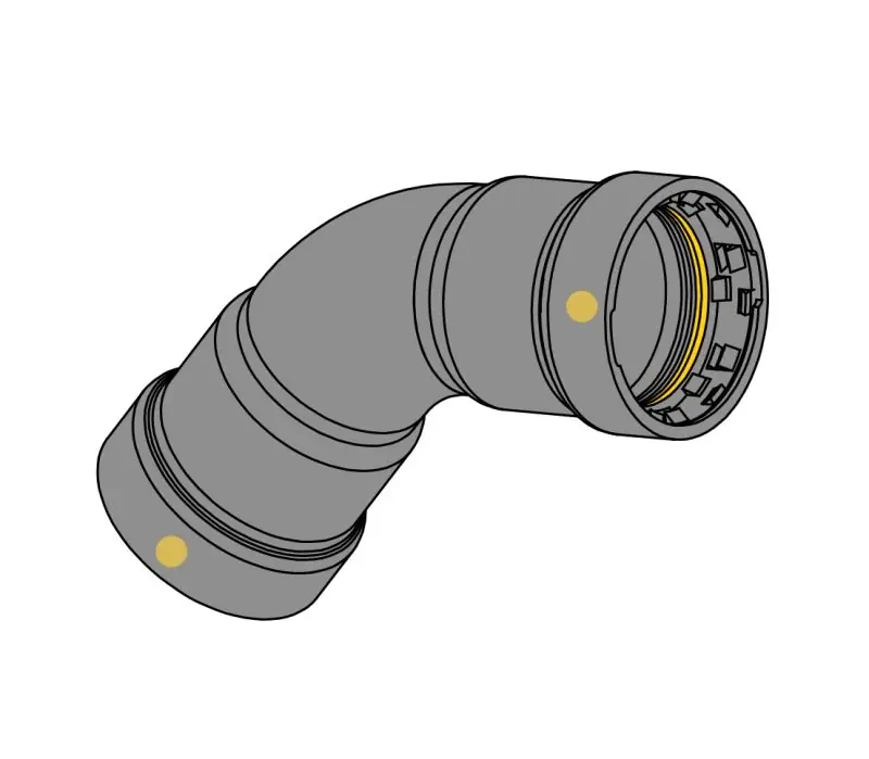 EverFlow TPFF0034G 3/4 P x P 45 Elbow TitanpressG HNBR Gas Carbon Steel