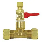 EverFlow IMV58-NL Ice Maker/Humidifier Valve 5/8 OD Comp 1/2 Sweat End 1/4 OD Ball Valve LF