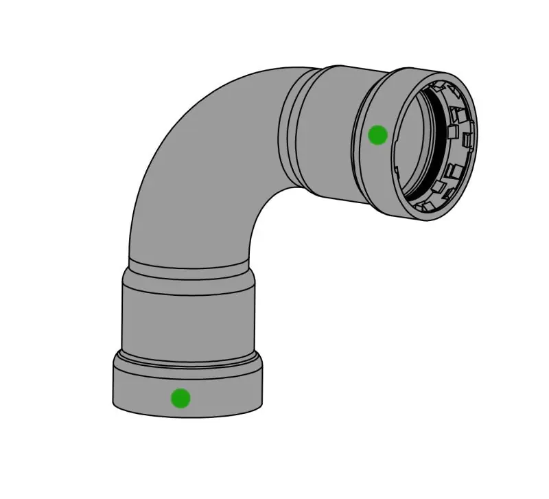 EverFlow MPLN0012 1/2 P x P 90 Elbow Titanpress EPDM M Carbon Steel