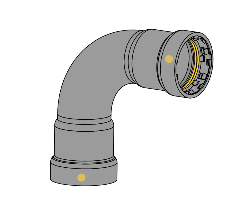 EverFlow TPLN0200G Elbow TitanpressG 90 Degree