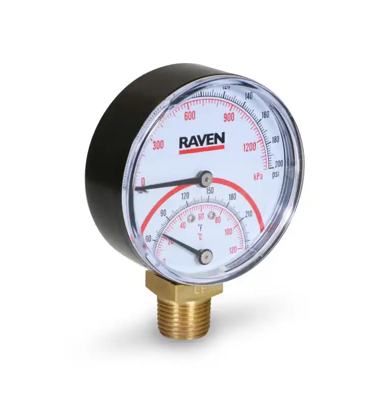 EverFlow RGPT-200 Dual Pressure Gauge with Dual Temp