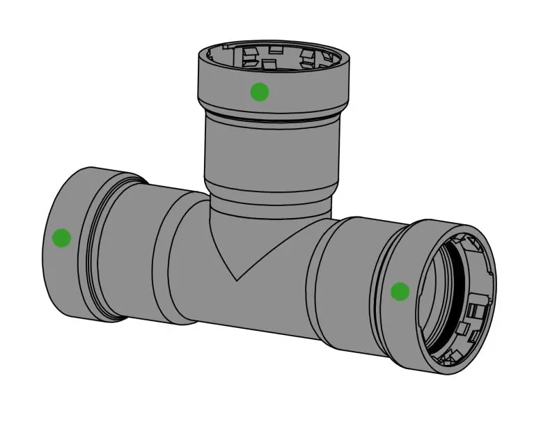 EverFlow MPTE0112 1-1/2 P x P x P Tee Titanpress EPDM M Carbon Steel