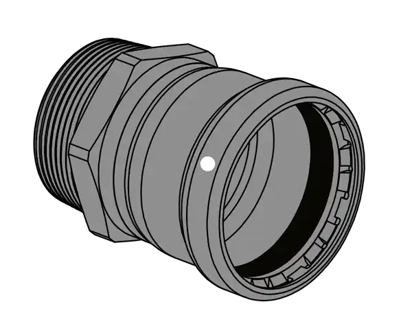 EverFlow MPMA0300-XF Male Adapter 3 P X MPT Titanpress FKM Carbon Steel