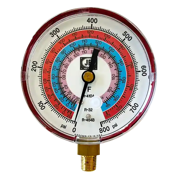 JB Industries M2-862 Pressure Gauge 3-1/8 (80mm) Illuminating Class 1.1% R32 R410A R454B