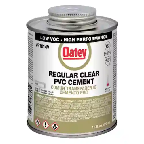 Bramec 03222 Oatey Regular Clear PVC Cement 16 oz. Brush Top Cap