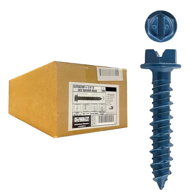 DEWALT DFM12724 Ultracon+ Concrete Screw Anchor 1/4 inches x 2 1/4 inches (100/Pkg.)