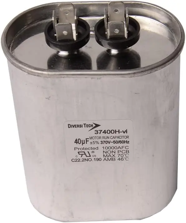 DIVERSITECH 37400H Motor Run Capacitor 370V Oval 40uF