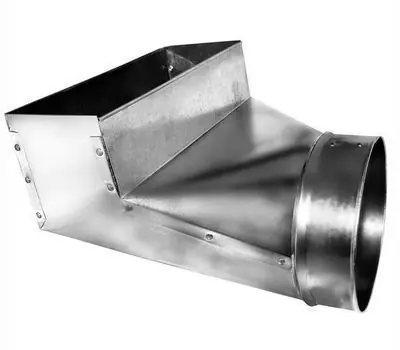 Southwark Metal 24R8148 8 x 14 x 8 in. Galvanized Steel 90 Degree Round Register Boot