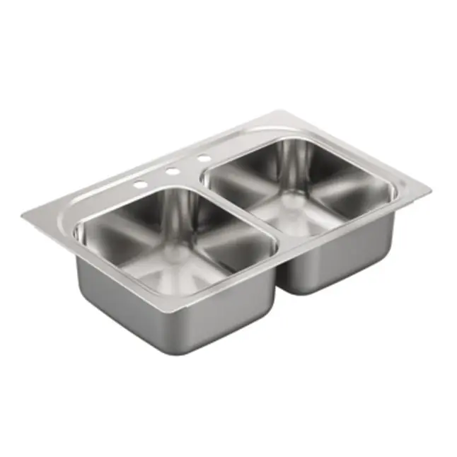 MOEN G202133 33 Inches Double Basin Drop In Kitchen Sink