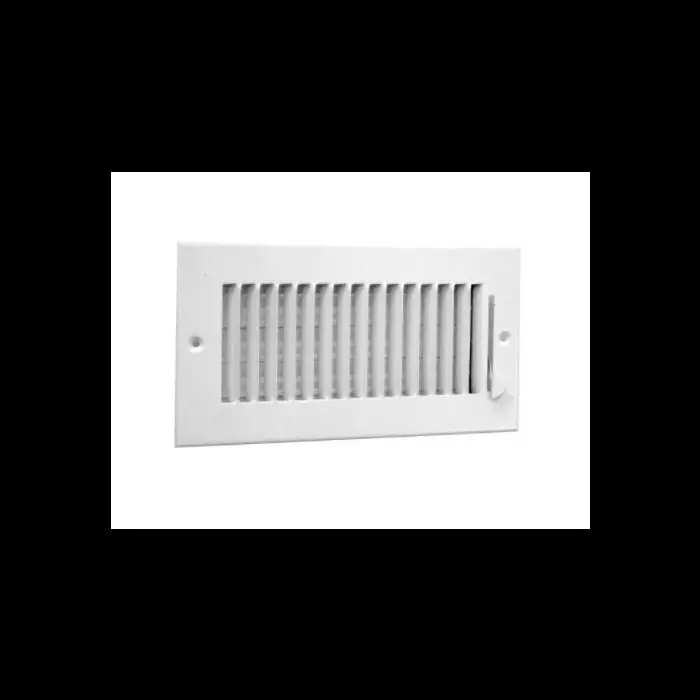 HART & COOLEY 703926 683M Series, Steel Sidewall Supply Register, 8 x 14 In, Multi-Shutter Damper