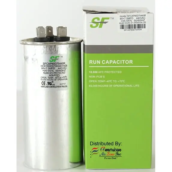 Trane SFCAP80D75440R 80 + 7.5 x 440V Round SF Capacitor REPLACEMENT MPN