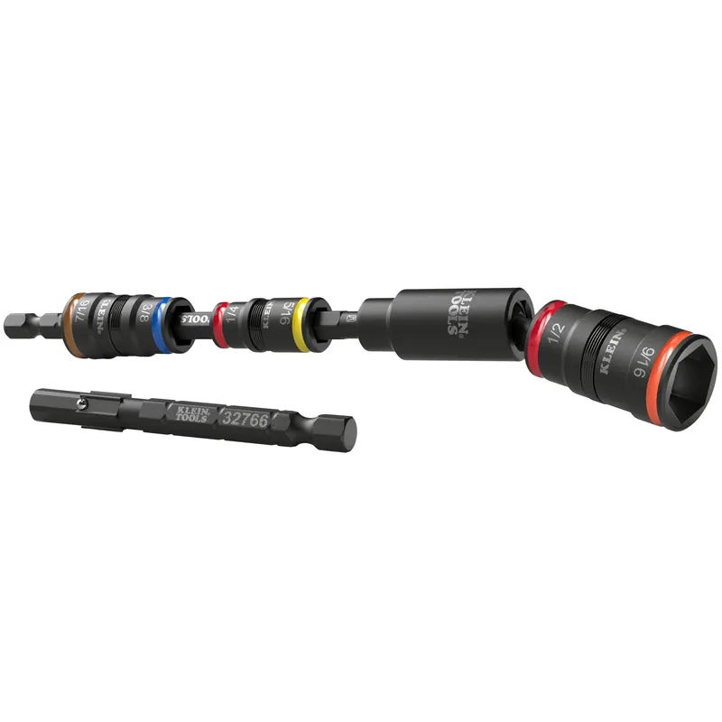 Klein Tools 32984 Impact Flip Socket Set With Swivel Adapter (6 Piece)