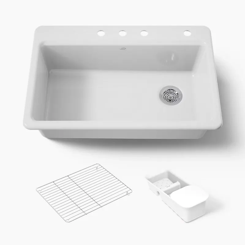 Kohler K-5871-4A2-0 Riverby 33 inches Top-Mount Single-Bowl Workstation Kitchen Sink