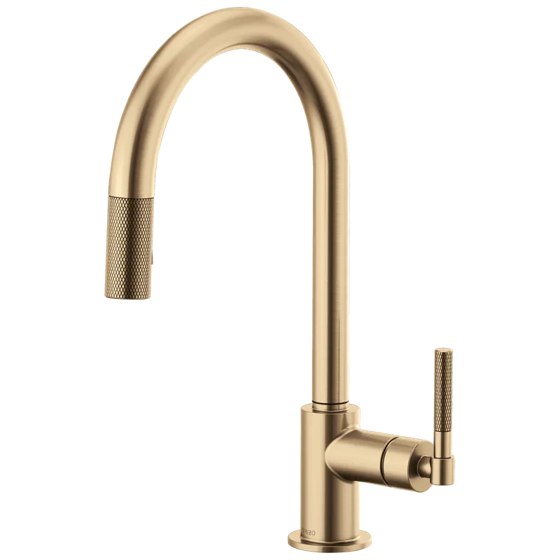 Brizo 63043LF-GL Litze Pull-Down Faucet with Arc Spout and Knurled Handle