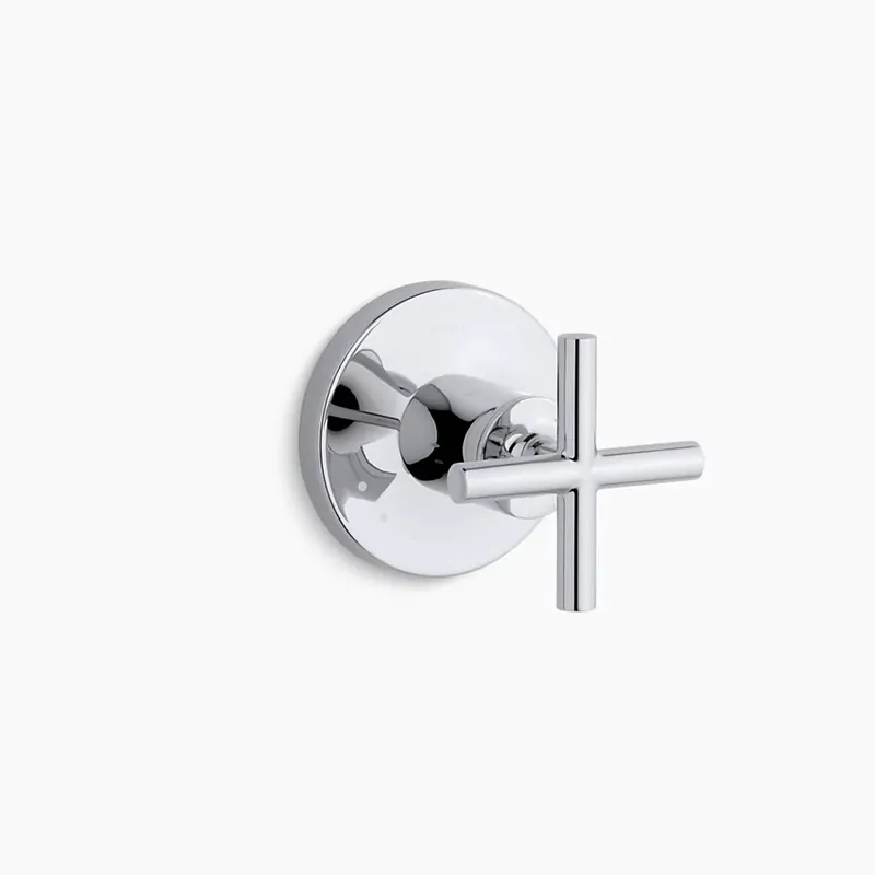 KOHLER K-T14490-3-CP Purist MasterShower volume control valve trim with cross handle