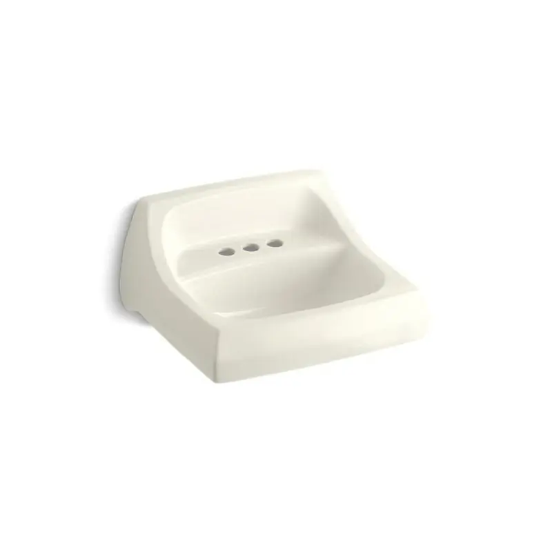 Kohler K-2005-96 Wall Mount Single Bowl Bathroom Sink Biscuit