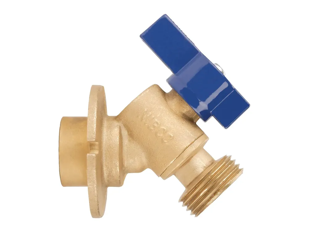 NIBCO VALVES QT763X Fig No QT763X, 3/4 in. Brass Sillcock, Angle, Quarter-Turn, Solder