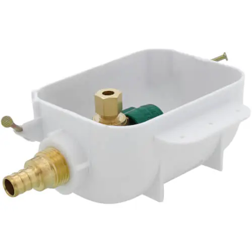 Oatey 39138 I2K PEX Crimp Ice Maker Outlet Box w/ 1/4 Turn, Low Lead