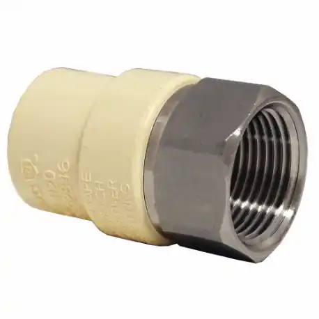 LASCO 4135007SS Cts Adapter CPVC/Stainless Steel 3/4 Inch Copper Tube Size