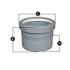 Centrotherm Eco Systems ISAAL0303-12 Appliance Adaptor PVC to PPs Long Carton of 12