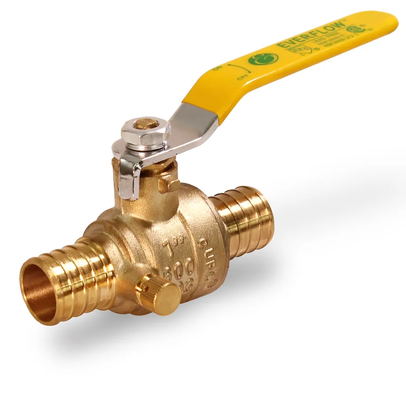 EVERFLOW 405P034-NL 3/4 inches PEX Full Port Ball Valve with Drain Lead Free