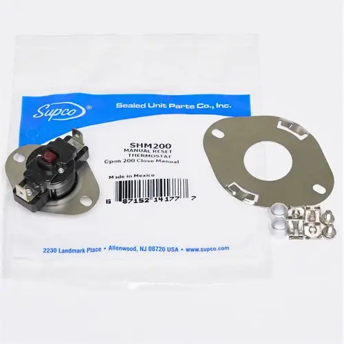Sealed Unit Parts Supco SHM200 Heating Limit Thermostat Thermodisc Open at 200 Manual Close Reset