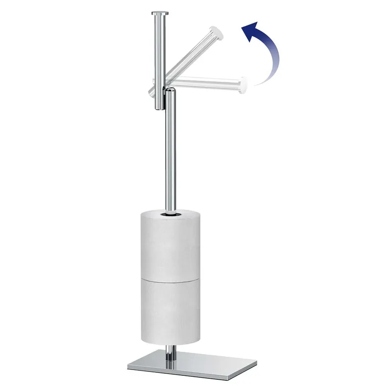 GATCO 1443C Square Standing Toilet Tissue Holder w/ Storage