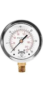 WINTERS INSTRUMENTS PEM211 Economy Gauge 0 to 15 psi/kPa 2.5 inches dial